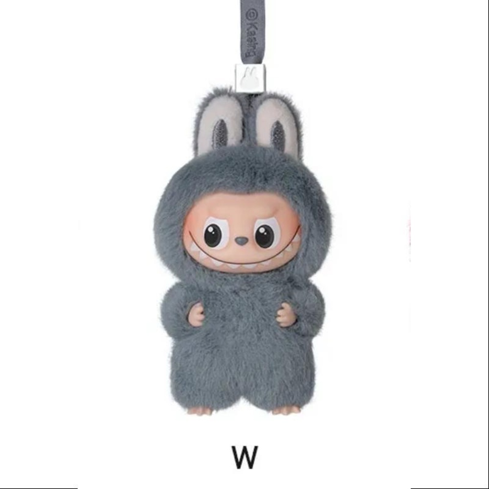 The Monsters Pin for Love Dark Grey Labubu Letter W